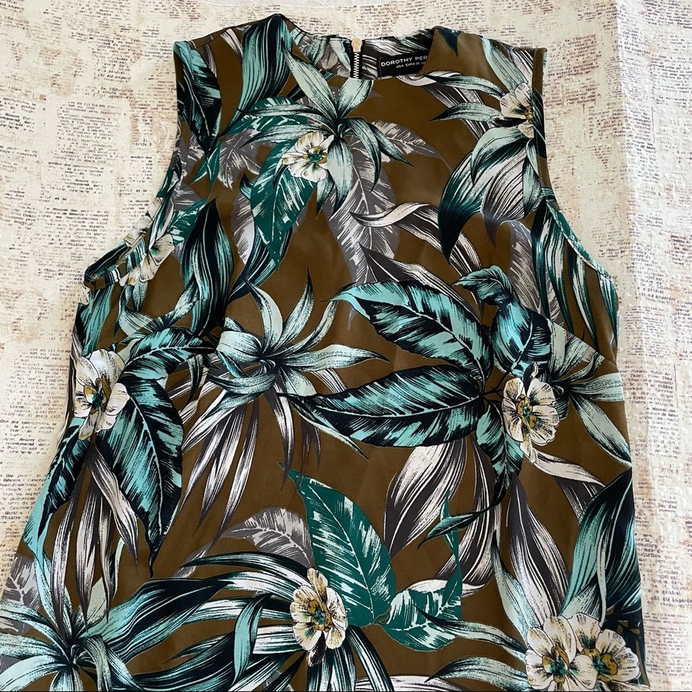 Dorothy Perkins army green floral dress size 4